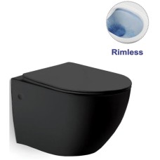 Унитаз подвесной Vincea Globo VT1-14MB безободковый, с сиденьем микролифт, черный матовый