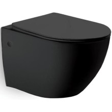 Унитаз подвесной Vincea Globo VT1-14MB безободковый, с сиденьем микролифт, черный матовый
