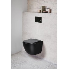 Унитаз подвесной Vincea Globo VT1-14SMB безободковый, с сиденьем микролифт, черный матовый
