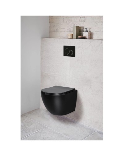 Унитаз подвесной Vincea Globo VT1-14SMB безободковый, с сиденьем микролифт, черный матовый