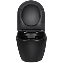 Унитаз подвесной Vincea Globo VT1-14SMB безободковый, с сиденьем микролифт, черный матовый