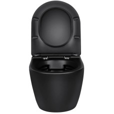 Унитаз подвесной Vincea Globo VT1-14SMB безободковый, с сиденьем микролифт, черный матовый