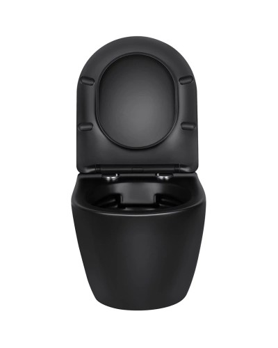 Унитаз подвесной Vincea Globo VT1-14SMB безободковый, с сиденьем микролифт, черный матовый
