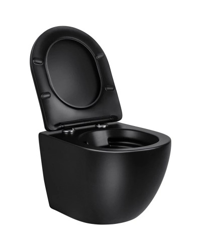 Унитаз подвесной Vincea Globo VT1-14SMB безободковый, с сиденьем микролифт, черный матовый