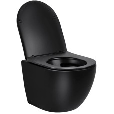 Унитаз подвесной Vincea Globo VT1-14SMB безободковый, с сиденьем микролифт, черный матовый
