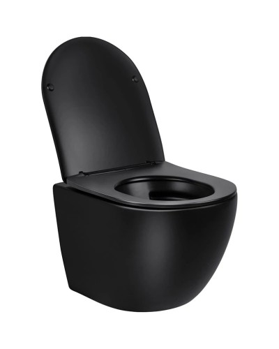 Унитаз подвесной Vincea Globo VT1-14SMB безободковый, с сиденьем микролифт, черный матовый