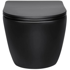 Унитаз подвесной Vincea Globo VT1-14SMB безободковый, с сиденьем микролифт, черный матовый