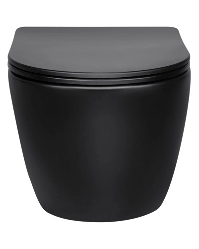 Унитаз подвесной Vincea Globo VT1-14SMB безободковый, с сиденьем микролифт, черный матовый