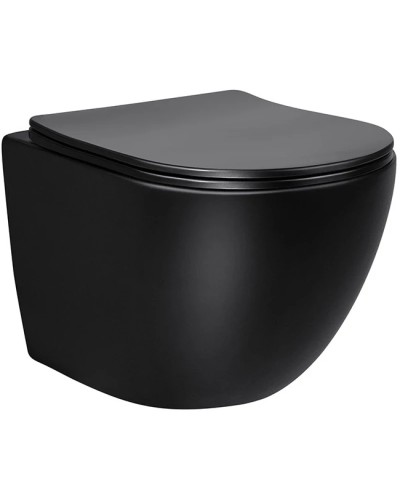 Унитаз подвесной Vincea Globo VT1-14SMB безободковый, с сиденьем микролифт, черный матовый