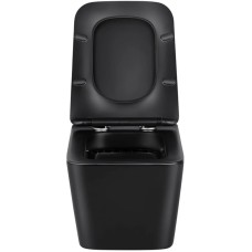 Унитаз подвесной Vincea Q-Line VT1-12MB безободковый, с сиденьем микролифт, черный матовый