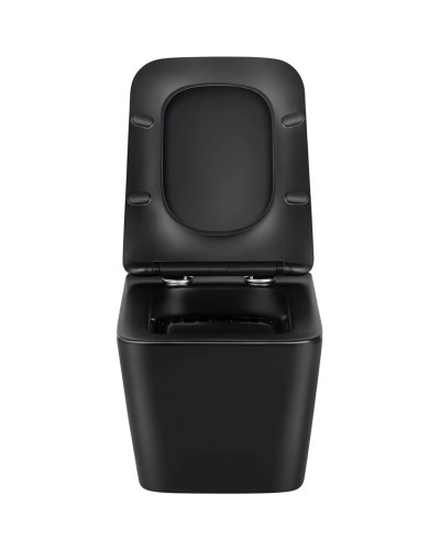 Унитаз подвесной Vincea Q-Line VT1-12MB безободковый, с сиденьем микролифт, черный матовый