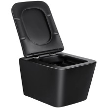 Унитаз подвесной Vincea Q-Line VT1-12MB безободковый, с сиденьем микролифт, черный матовый