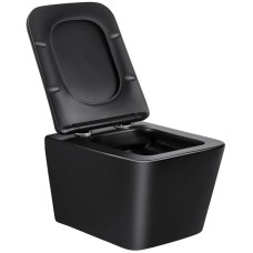 Унитаз подвесной Vincea Q-Line VT1-12MB безободковый, с сиденьем микролифт, черный матовый