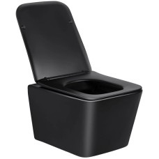 Унитаз подвесной Vincea Q-Line VT1-12MB безободковый, с сиденьем микролифт, черный матовый