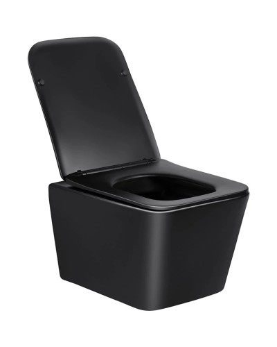 Унитаз подвесной Vincea Q-Line VT1-12MB безободковый, с сиденьем микролифт, черный матовый