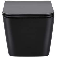 Унитаз подвесной Vincea Q-Line VT1-12MB безободковый, с сиденьем микролифт, черный матовый