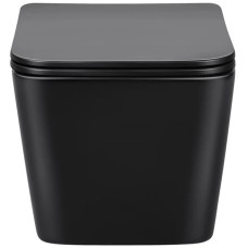 Унитаз подвесной Vincea Q-Line VT1-12MB безободковый, с сиденьем микролифт, черный матовый