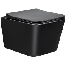 Унитаз подвесной Vincea Q-Line VT1-12MB безободковый, с сиденьем микролифт, черный матовый
