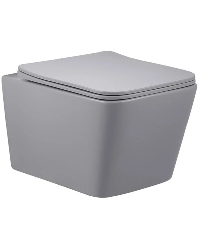 Унитаз подвесной Vincea Q-Line VT1-12MG безободковый, с сиденьем микролифт, серый матовый