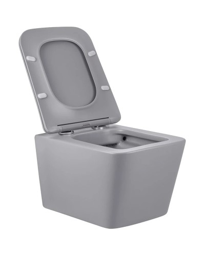 Унитаз подвесной Vincea Q-Line VT1-12MG безободковый, с сиденьем микролифт, серый матовый