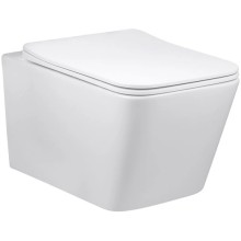 Унитаз подвесной Vincea Q-Line VT1-12MW безободковый, с сиденьем микролифт, белый матовый