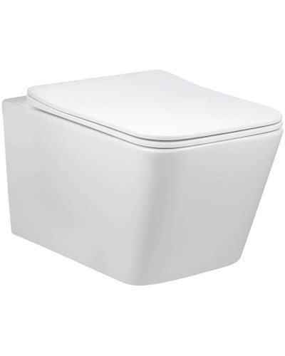 Унитаз подвесной Vincea Q-Line VT1-12MW безободковый, с сиденьем микролифт, белый матовый