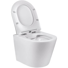 Унитаз подвесной Vincea Piatti VT1-11 безободковый, с сиденьем микролифт, белый