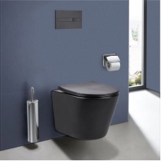 Унитаз подвесной Vincea Piatti VT1-11MB безободковый, с сиденьем микролифт, черный матовый