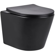 Унитаз подвесной Vincea Piatti VT1-11MB безободковый, с сиденьем микролифт, черный матовый