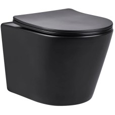 Унитаз подвесной Vincea Piatti VT1-11MB безободковый, с сиденьем микролифт, черный матовый