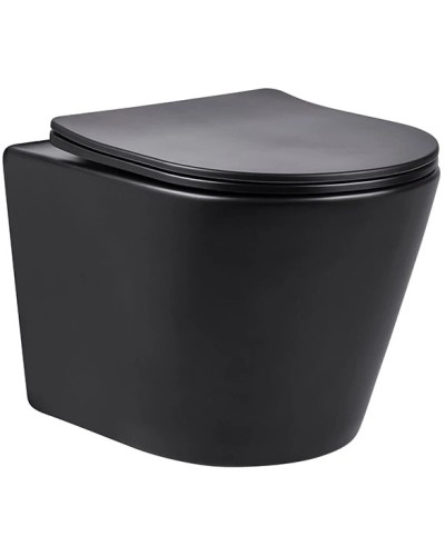 Унитаз подвесной Vincea Piatti VT1-11MB безободковый, с сиденьем микролифт, черный матовый