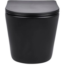 Унитаз подвесной Vincea Piatti VT1-11MB безободковый, с сиденьем микролифт, черный матовый