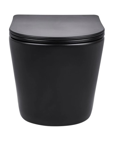 Унитаз подвесной Vincea Piatti VT1-11MB безободковый, с сиденьем микролифт, черный матовый