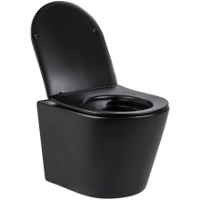 Унитаз подвесной Vincea Piatti VT1-11MB безободковый, с сиденьем микролифт, черный матовый