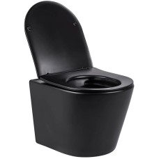 Унитаз подвесной Vincea Piatti VT1-11MB безободковый, с сиденьем микролифт, черный матовый