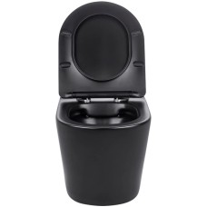 Унитаз подвесной Vincea Piatti VT1-11MB безободковый, с сиденьем микролифт, черный матовый