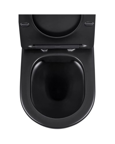 Унитаз подвесной Vincea Piatti VT1-11MB безободковый, с сиденьем микролифт, черный матовый