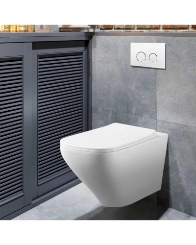 Унитаз подвесной Vincea Neo VT1-22 безободковый, с сиденьем микролифт, белый