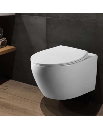 Унитаз подвесной Vincea Felice VT1-25 безободковый, с сиденьем микролифт, белый