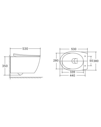 Унитаз подвесной Vincea Felice VT1-25 безободковый, с сиденьем микролифт, белый