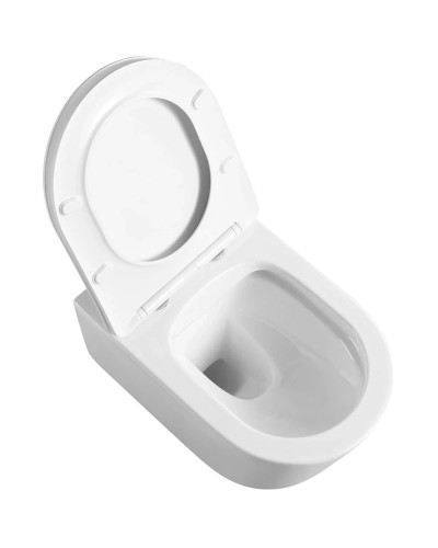 Унитаз подвесной Vincea Cute VT1-24 безободковый, с сиденьем микролифт, белый