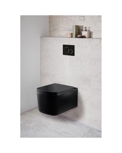 Унитаз подвесной Vincea Ultra VT1-32MB безободковый, с сиденьем микролифт, черный матовый