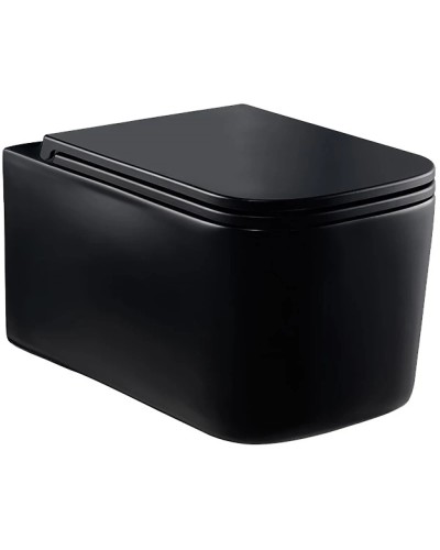 Унитаз подвесной Vincea Ultra VT1-32MB безободковый, с сиденьем микролифт, черный матовый