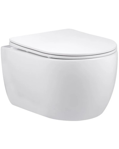 Унитаз подвесной Vincea Evo VT1-34S безободковый, с сиденьем микролифт, белый