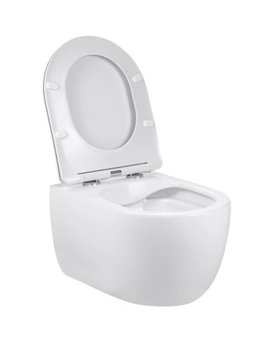 Унитаз подвесной Vincea Evo VT1-34S безободковый, с сиденьем микролифт, белый