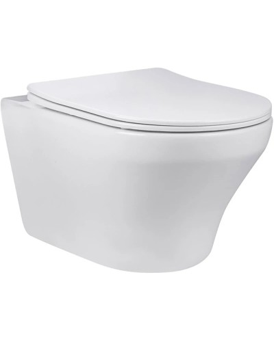 Унитаз подвесной Vincea Edge-M VT1-37 безободковый, с сиденьем микролифт, белый