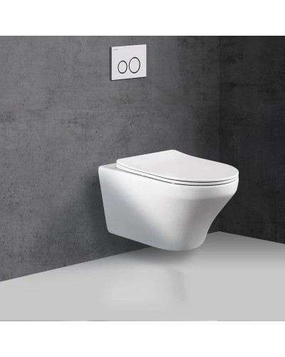 Унитаз подвесной Vincea Edge-M VT1-37 безободковый, с сиденьем микролифт, белый