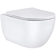 Унитаз подвесной Vincea Evo VT1-34 безободковый, с сиденьем микролифт, белый