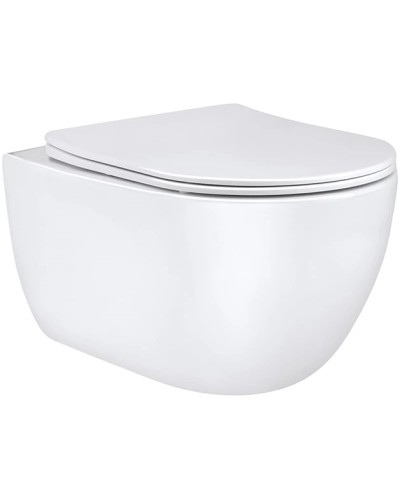 Унитаз подвесной Vincea Evo VT1-34 безободковый, с сиденьем микролифт, белый