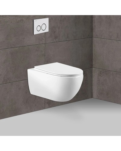 Унитаз подвесной Vincea Evo VT1-34 безободковый, с сиденьем микролифт, белый